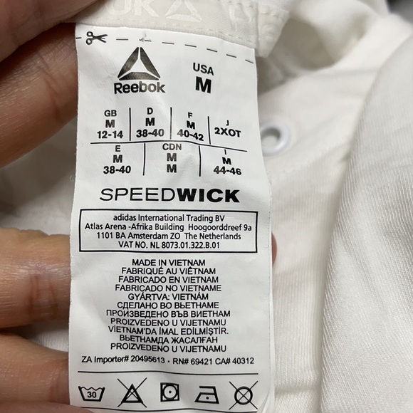 REEBOK WHITE SLEEVELESS MESH HOODIE MEDIUM - Picture 11 of 11